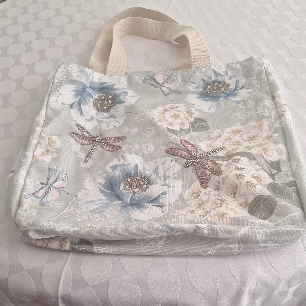 Floral Embellished Tote Bag NWOT